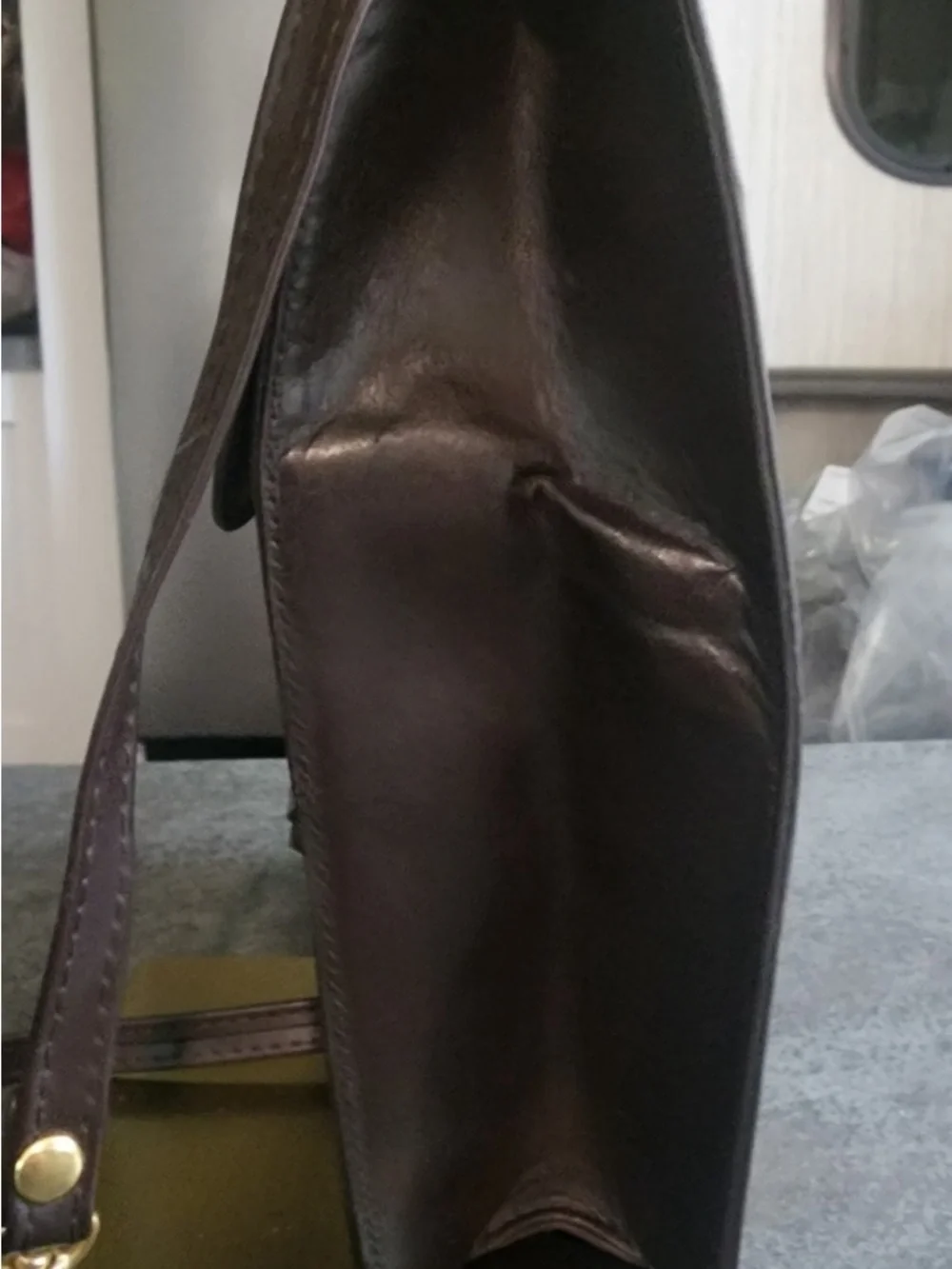 Gucci Vintage Parfums Sherry Line Brown Suede Leather Crossbody Bag - Picture 8 of 8